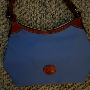 Dooney & Bourke Blue and Brown Shoulder Bag